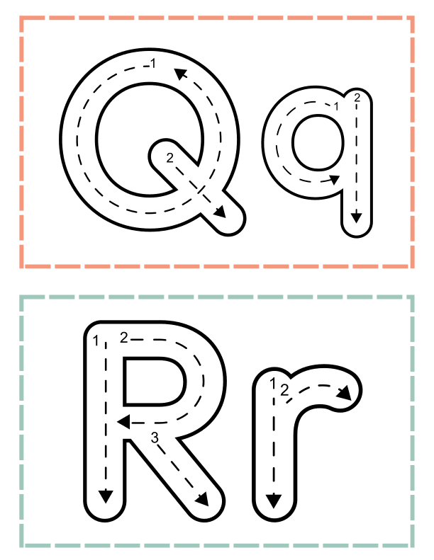 Alphabet Tracing Cards Worksheet