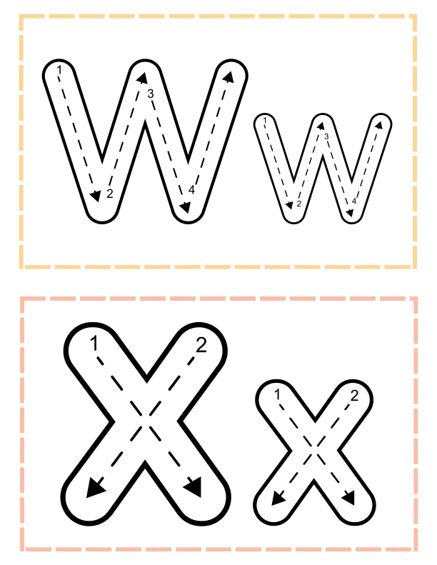 Alphabet Tracing Cards Worksheet