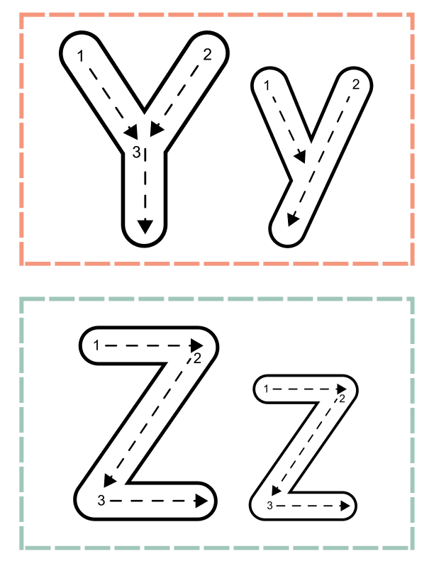 Alphabet Tracing Cards Worksheet