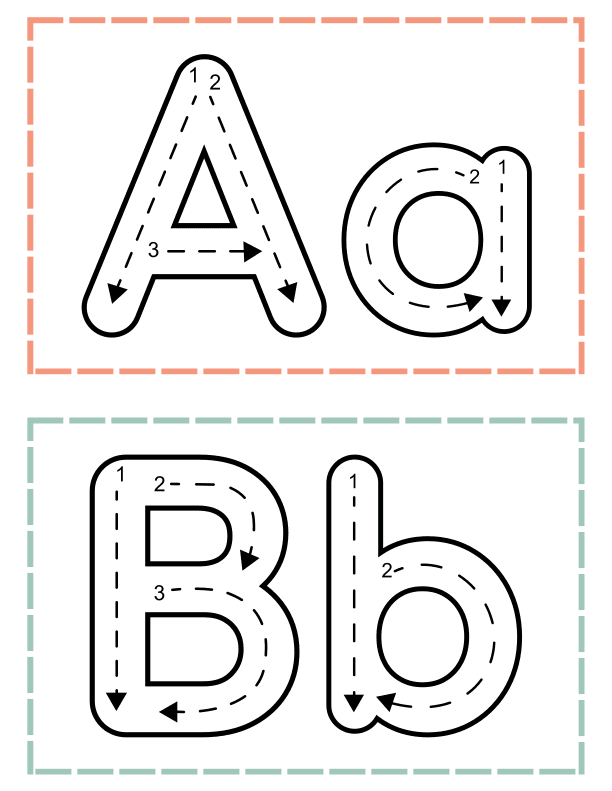Alphabet Tracing Cards Worksheet