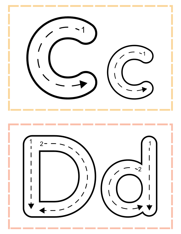 Alphabet Tracing Cards Worksheet
