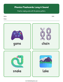 Elementary Phonics Flashcards Long a Sound thumbnail 3