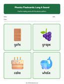 Elementary Phonics Flashcards Long a Sound thumbnail 4