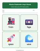 Elementary Phonics Flashcards Long a Sound thumbnail 5
