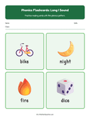 Elementary Phonics Flashcards Long I Sound thumbnail 2