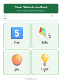 Elementary Phonics Flashcards Long I Sound thumbnail 5