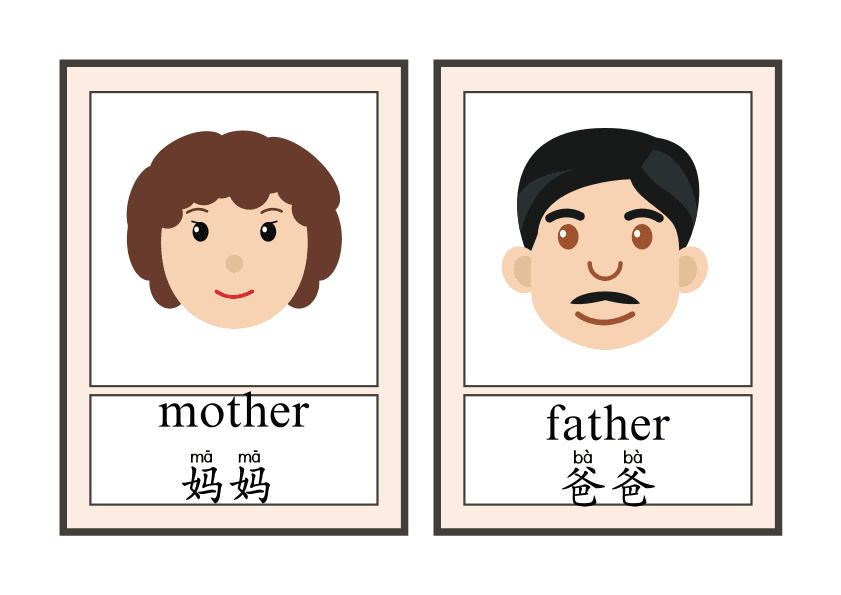 English-Chinese Family Members Flashcards