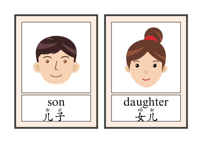 English-Chinese Family Members Flashcards