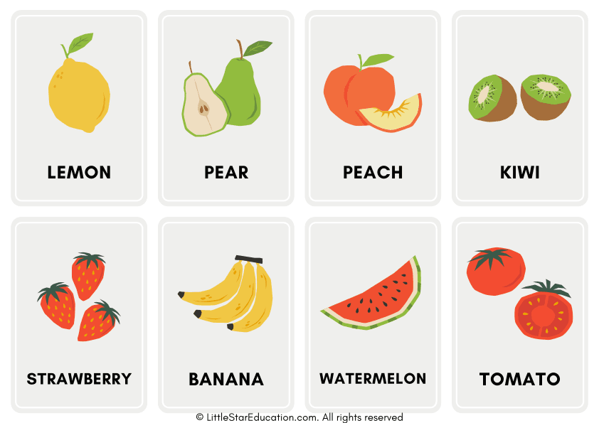 Fruits and Vegetables Flashcards