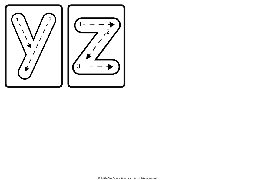 Lowercase Alphabet Tracing Flashcard