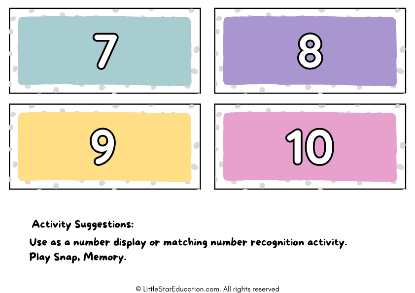 Math Number 1 to 10 Flashcards