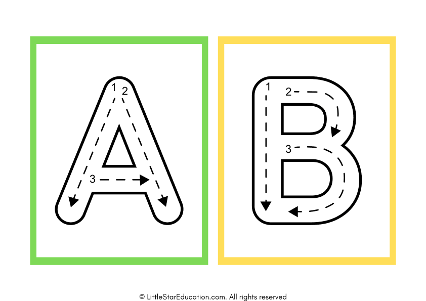 Uppercase Alphabet Tracing Flashcard