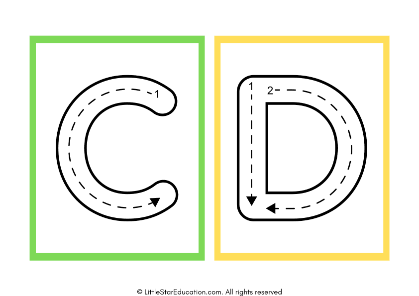 Uppercase Alphabet Tracing Flashcard