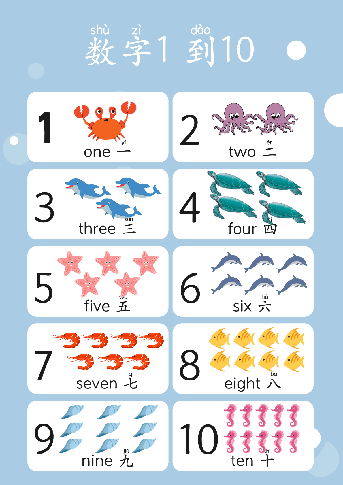 Chinese Pre School Posters 11 Themes