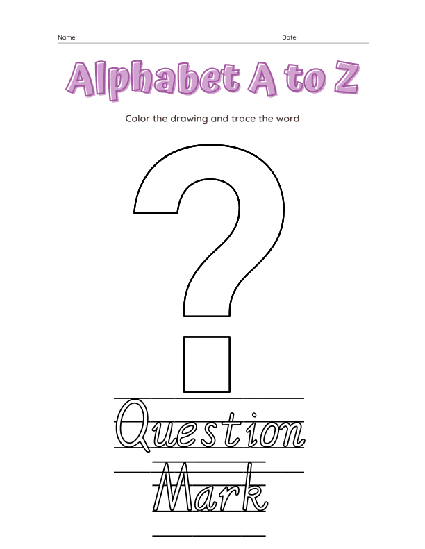 Alphabet a to Z Coloring Workbook