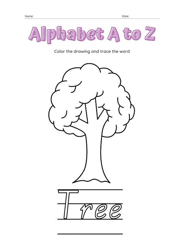 Alphabet a to Z Coloring Workbook