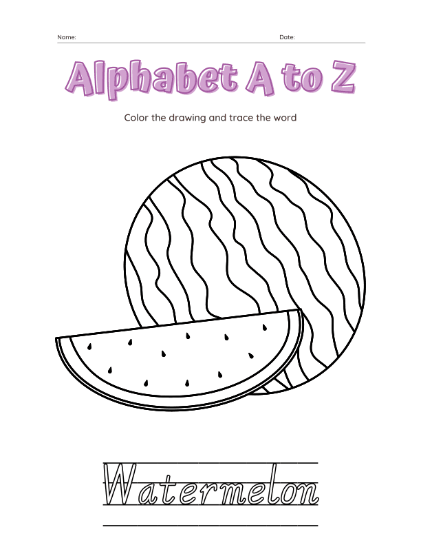 Alphabet a to Z Coloring Workbook