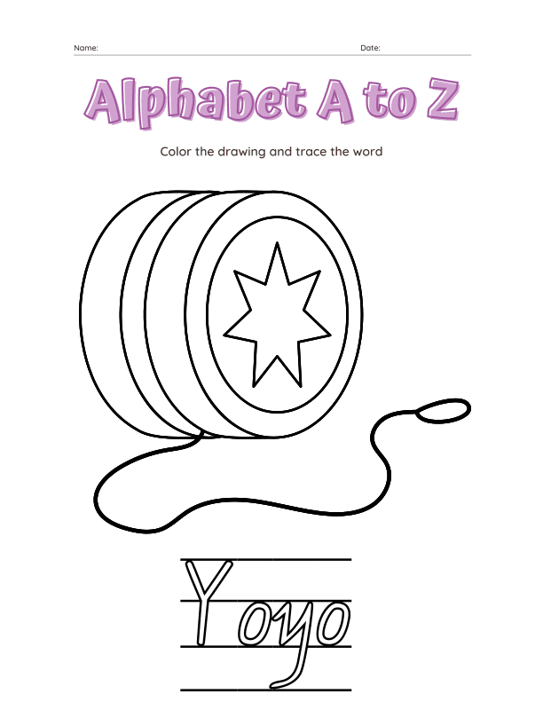 Alphabet a to Z Coloring Workbook