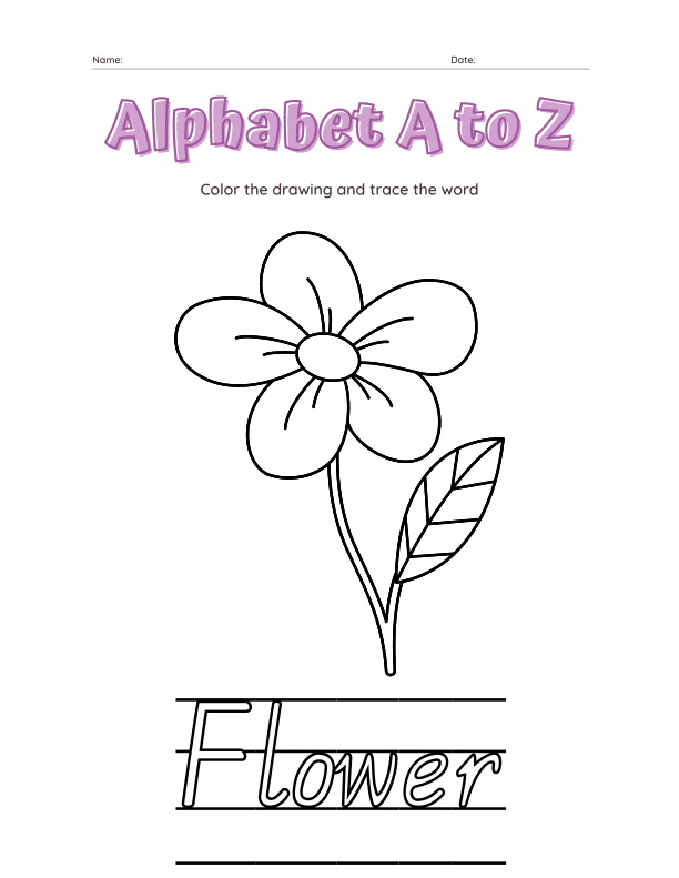 Alphabet a to Z Coloring Workbook