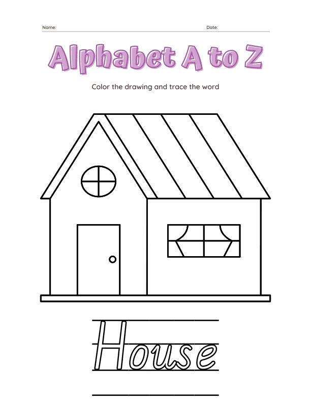 Alphabet a to Z Coloring Workbook