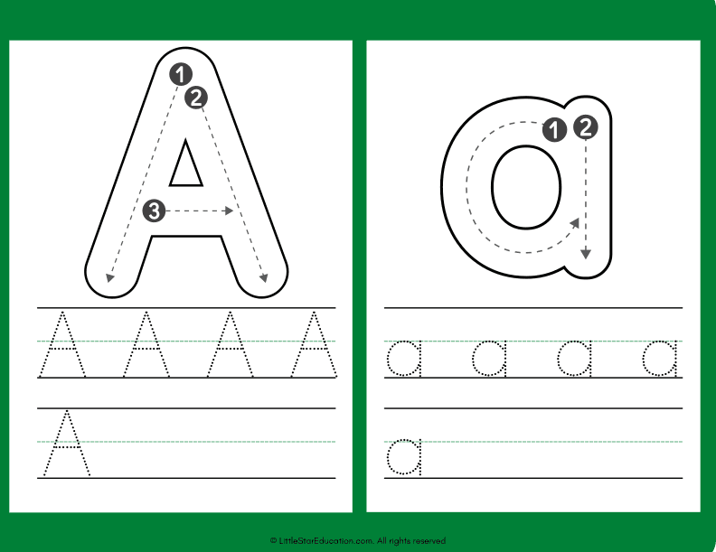 Alphabet Letter A to Z Tracing