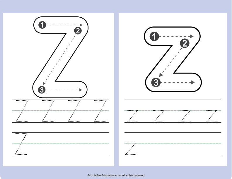 Alphabet Letter A to Z Tracing