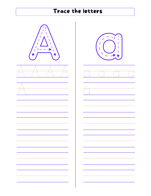 Alphabet Tracing Workbook Aa to Zz