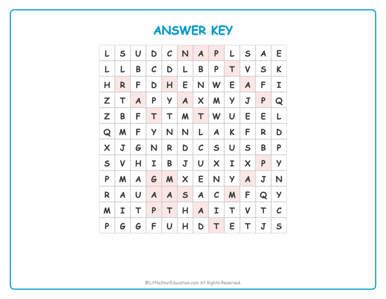 CVC Word Search – Short “a” Sound Words for Kids