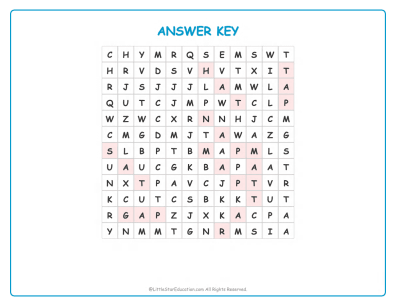 CVC Word Search – Short “a” Sound Words for Kids