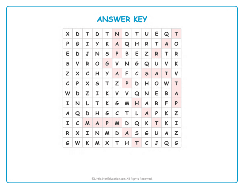 CVC Word Search – Short “a” Sound Words for Kids