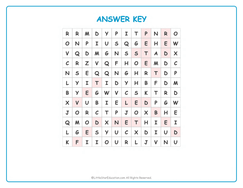 CVC Word Search – Short “e” Sound Words for Kids