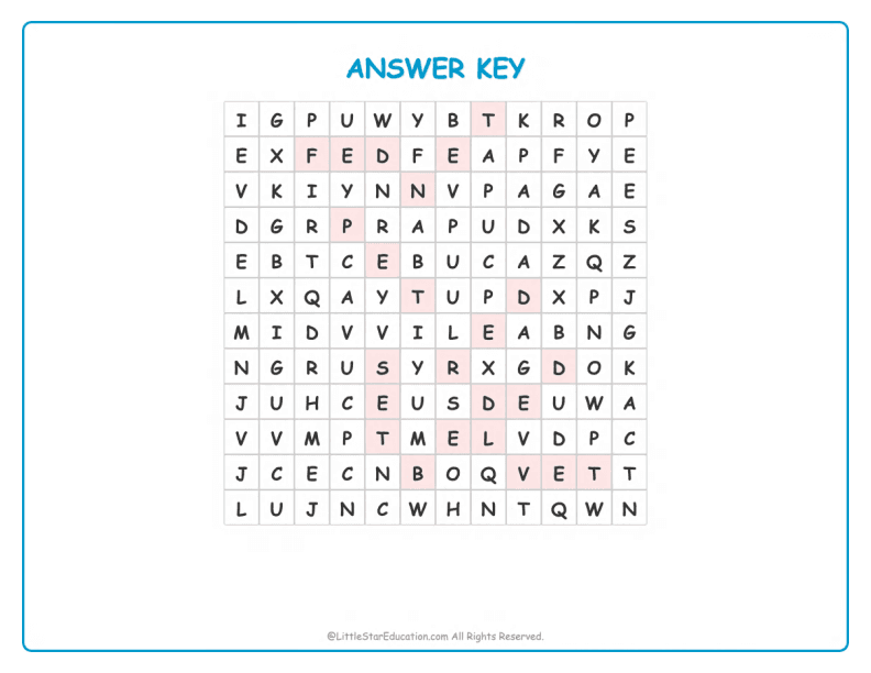 CVC Word Search – Short “e” Sound Words for Kids