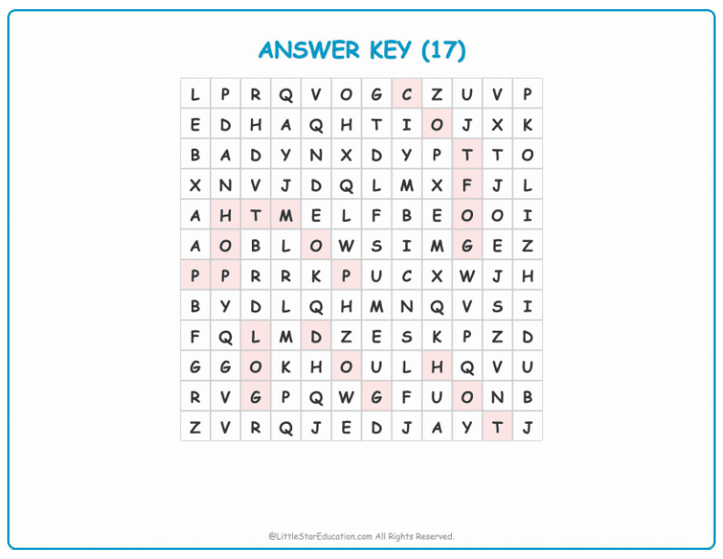 CVC Word Search – Short “o” Sound Words for Kids