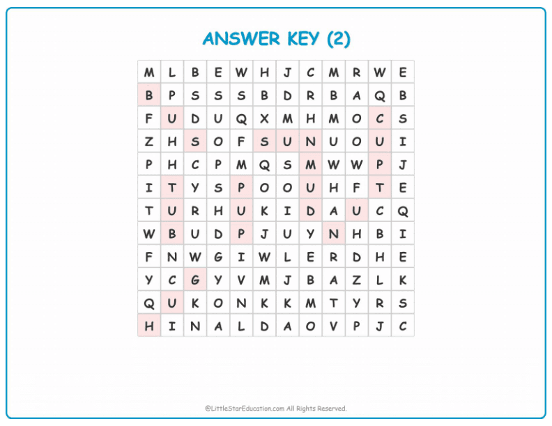 CVC Word Search – Short “u” Sound Words for Kids