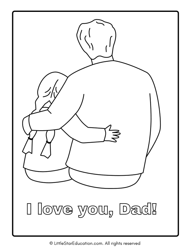 Fathers' Day Coloring Workbook I Love You Dad