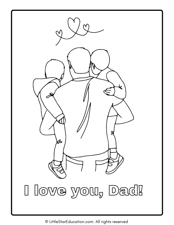 Fathers' Day Coloring Workbook I Love You Dad