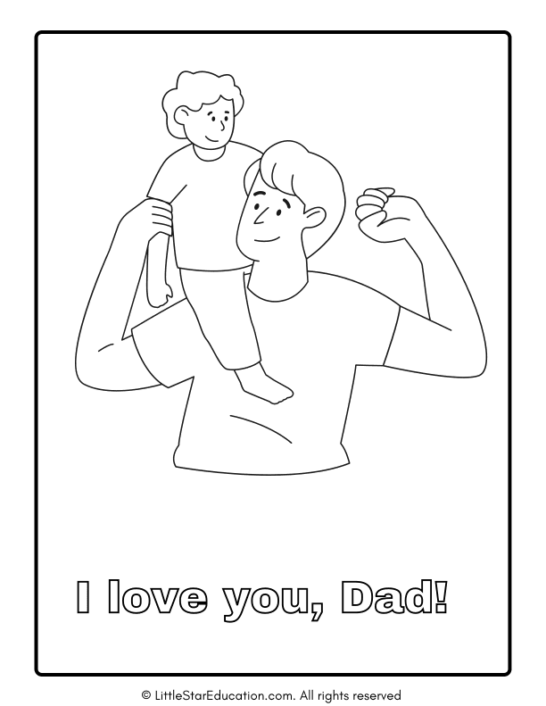 Fathers' Day Coloring Workbook I Love You Dad