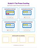 Grade K1 Ten Frame Counting 1 to 10  Workbook thumbnail 1