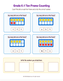 Grade K1 Ten Frame Counting 1 to 10  Workbook thumbnail 3