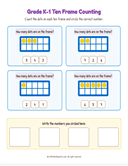 Grade K1 Ten Frame Counting 1 to 10  Workbook thumbnail 5