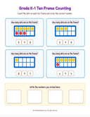 Grade K1 Ten Frame Counting 1 to 10  Workbook thumbnail 6