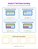 Grade K1 Ten Frame Counting 1 to 10  Workbook thumbnail 8