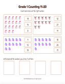 Grade 1 Counting 11 to 20 Workbook thumbnail 10