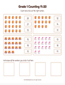 Grade 1 Counting 11 to 20 Workbook thumbnail 11