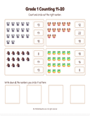 Grade 1 Counting 11 to 20 Workbook thumbnail 12