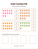 Grade 1 Counting 11 to 20 Workbook thumbnail 13