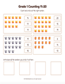Grade 1 Counting 11 to 20 Workbook thumbnail 14