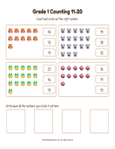 Grade 1 Counting 11 to 20 Workbook thumbnail 15