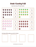 Grade 1 Counting 11 to 20 Workbook thumbnail 17