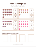 Grade 1 Counting 11 to 20 Workbook thumbnail 18